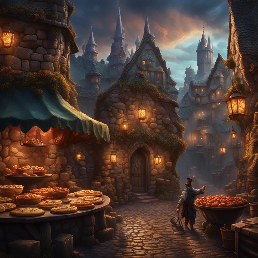Hunchback Pie: Detailed Matte Painting in Fantasy Concept Ar...