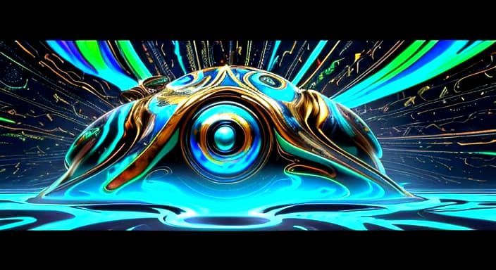 Futuristic Spaceship in Art Deco Nouveau Style