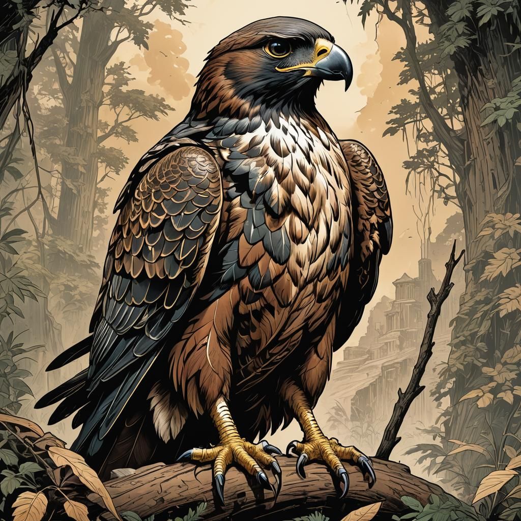 Antique Falcon Calumet in Comic Book Style