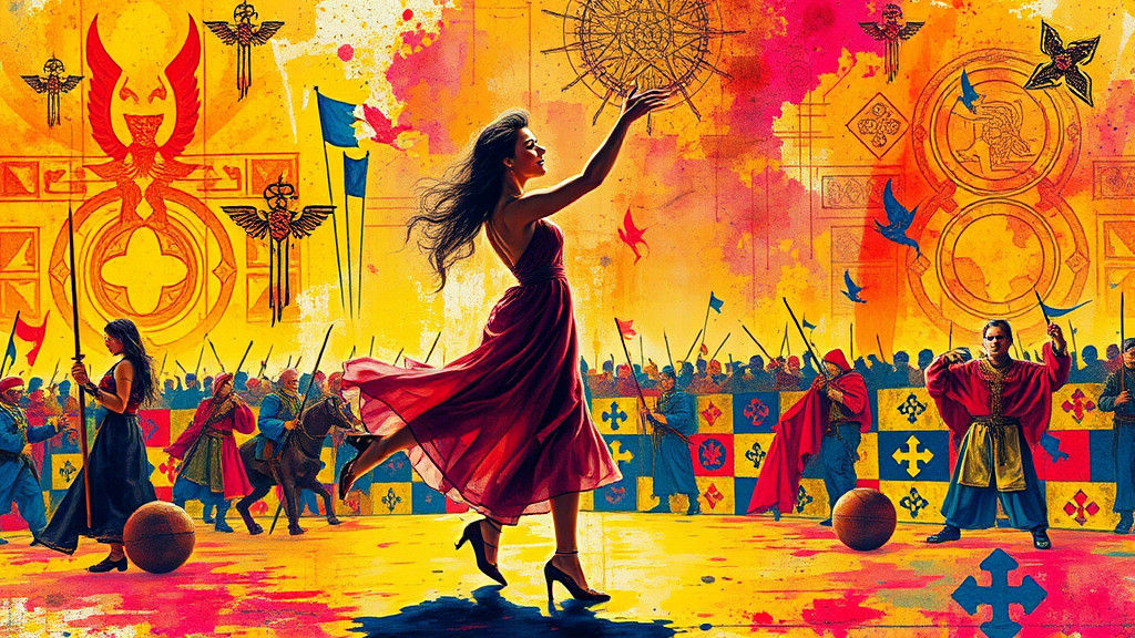 Romantic Dance in Fluorescent Impasto Style