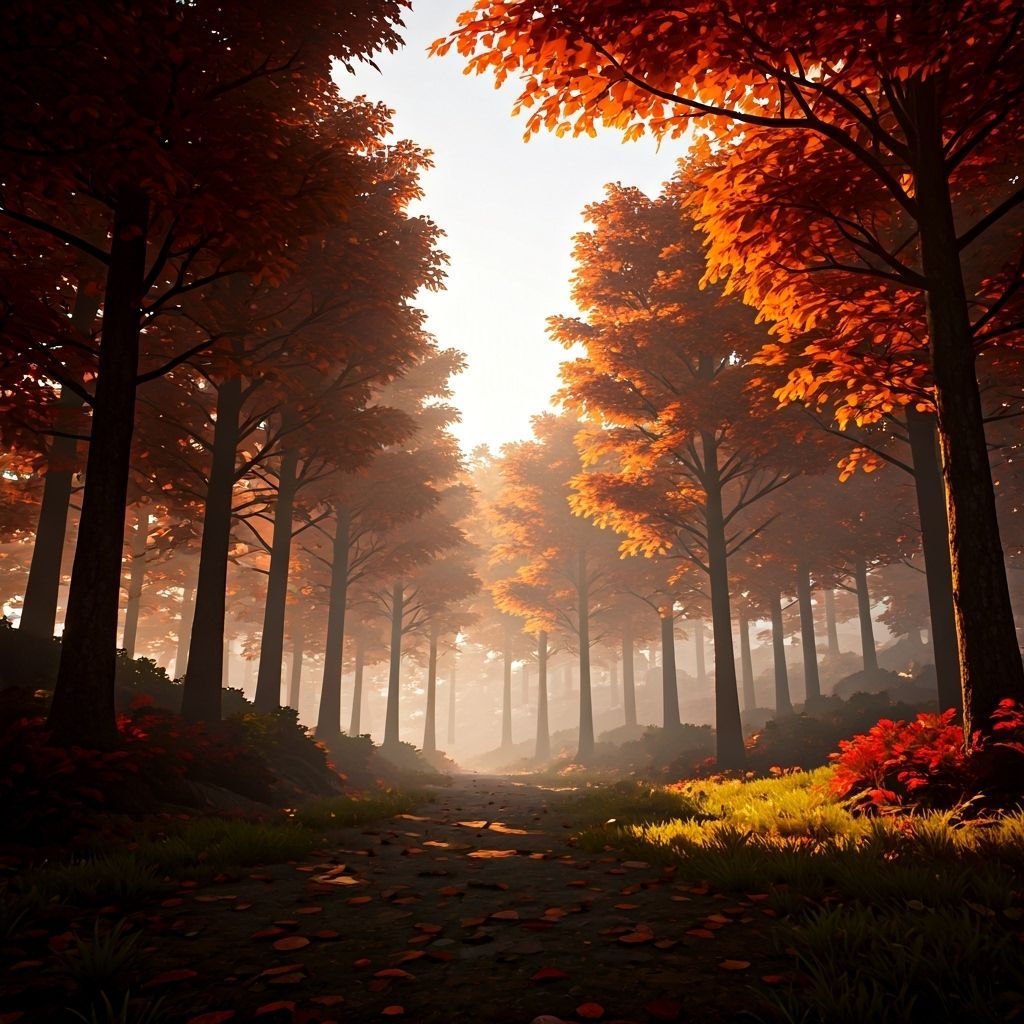Breathtaking Autumn Landscape with Dramatic Lighting