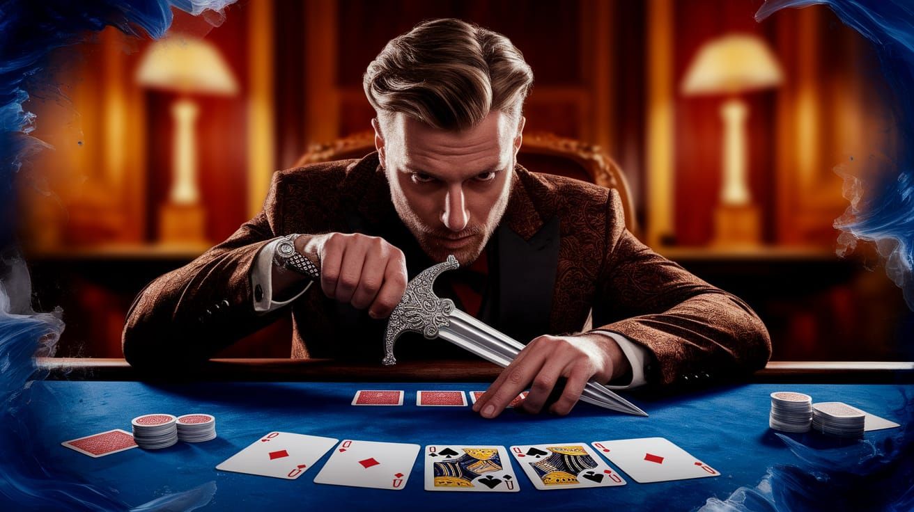 Jack of Diamonds Sword vs King of Spades Poker Table
