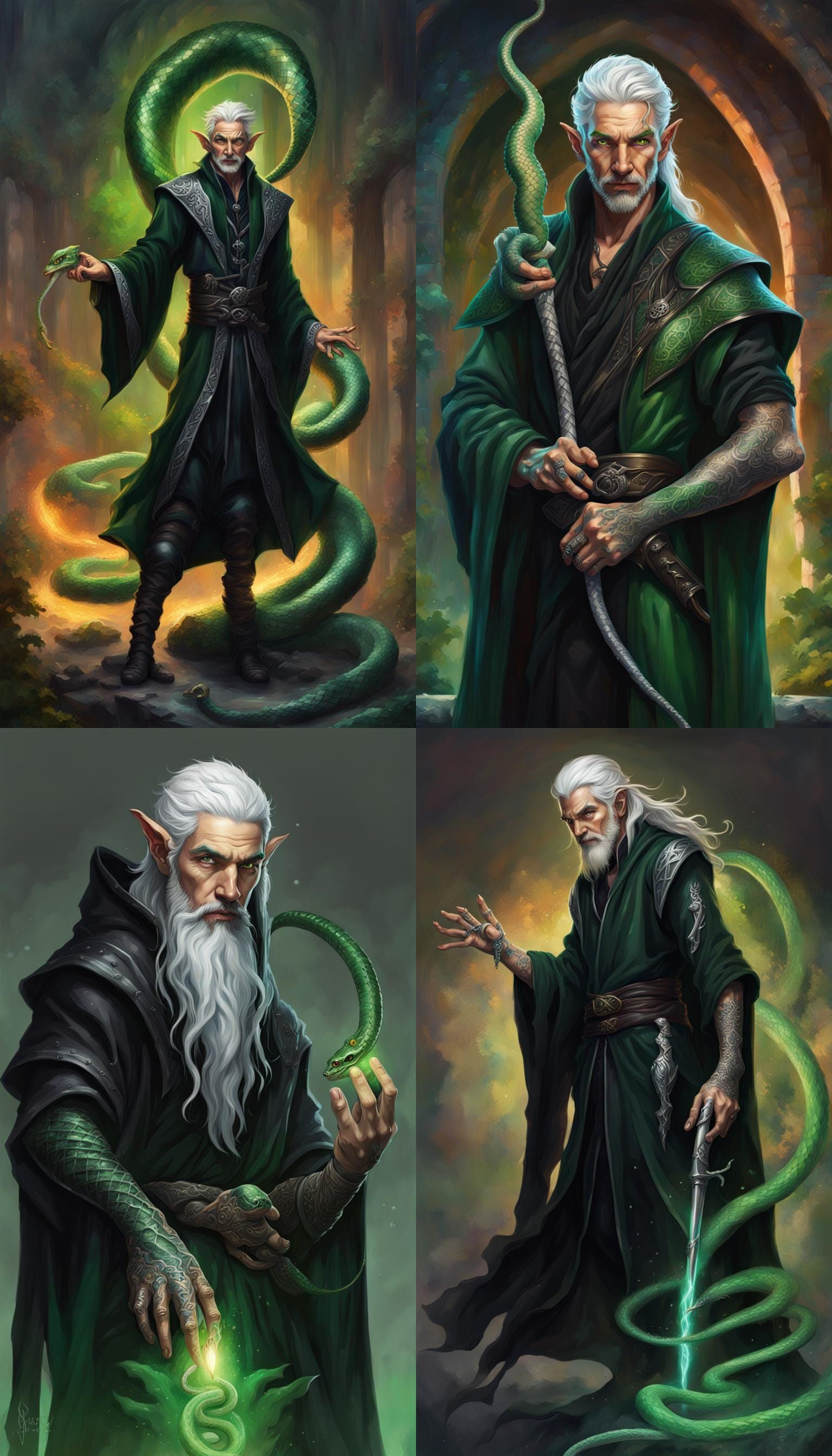 Elf Bladesinger Wizard in Hyperrealistic Style