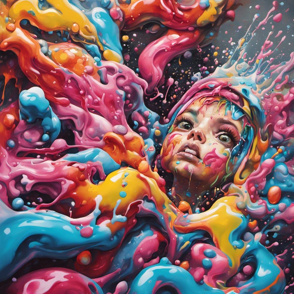 Colorful Graffiti Art with Splash Effects