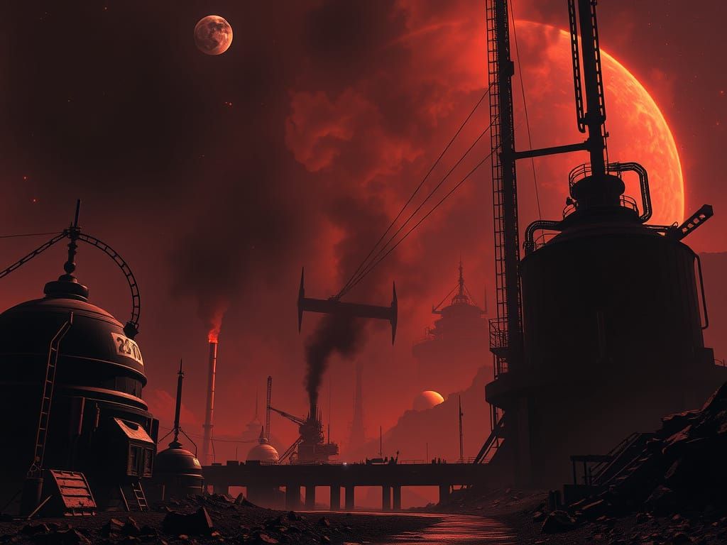High-Contrast Sci-Fi Scene in Atmospheric Style