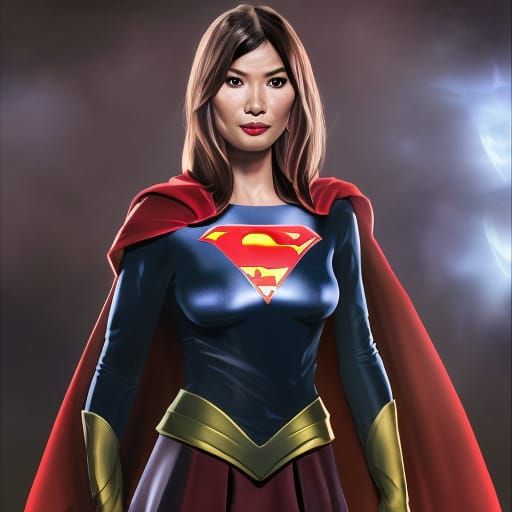 Gemma Chan as Dark Supergirl in Digital Painting