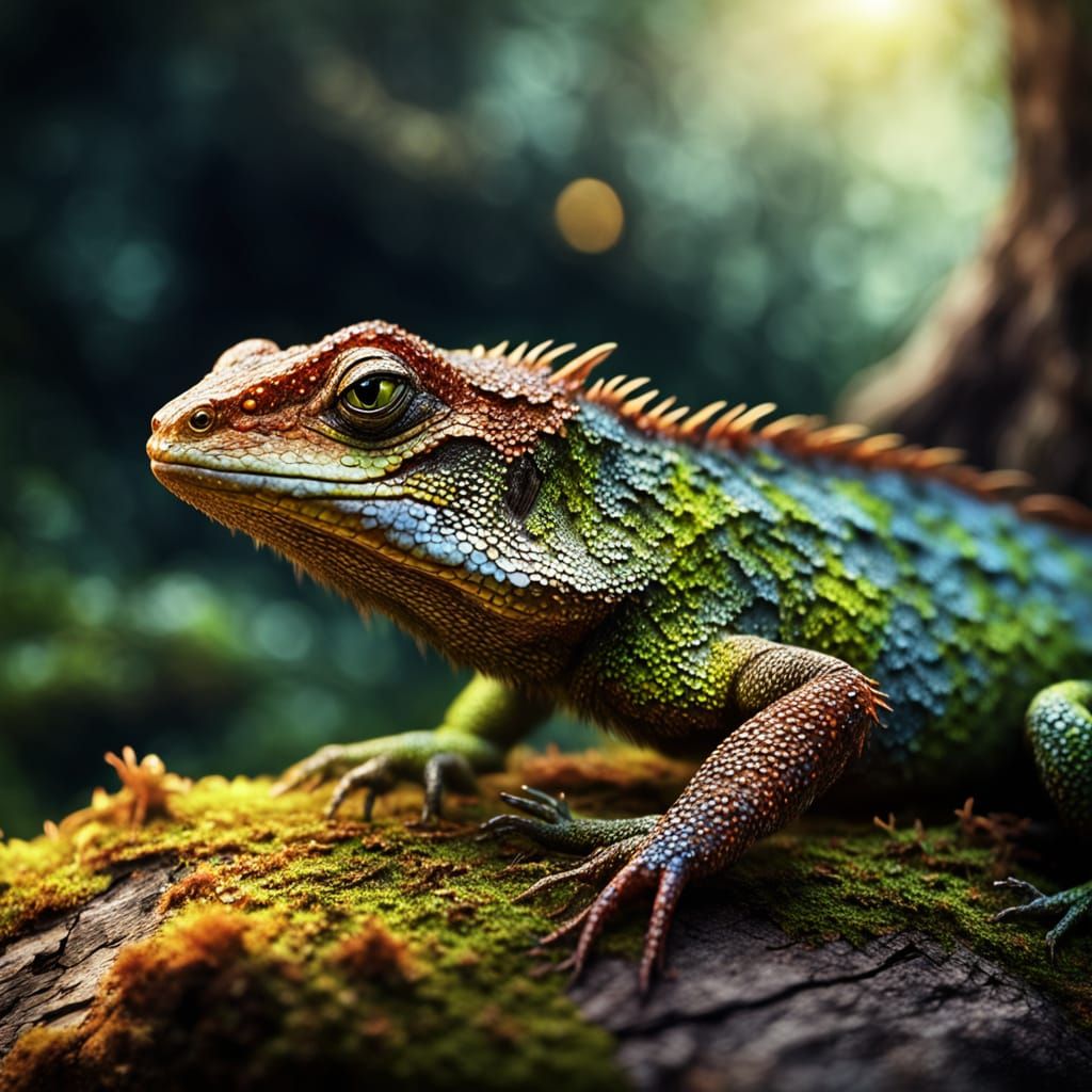 Bark Lizard Forest Dweller in Fantasy Art