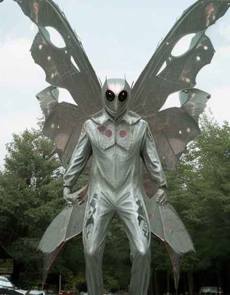 Eerie Digital Art of the Mothman Cryptid