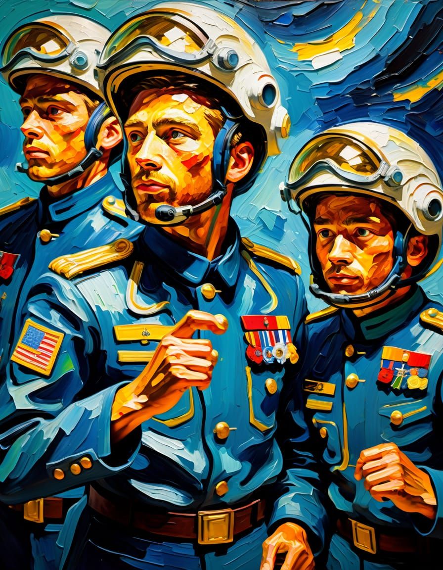 Zero-Gravity Academy: An Impasto Oil Painting