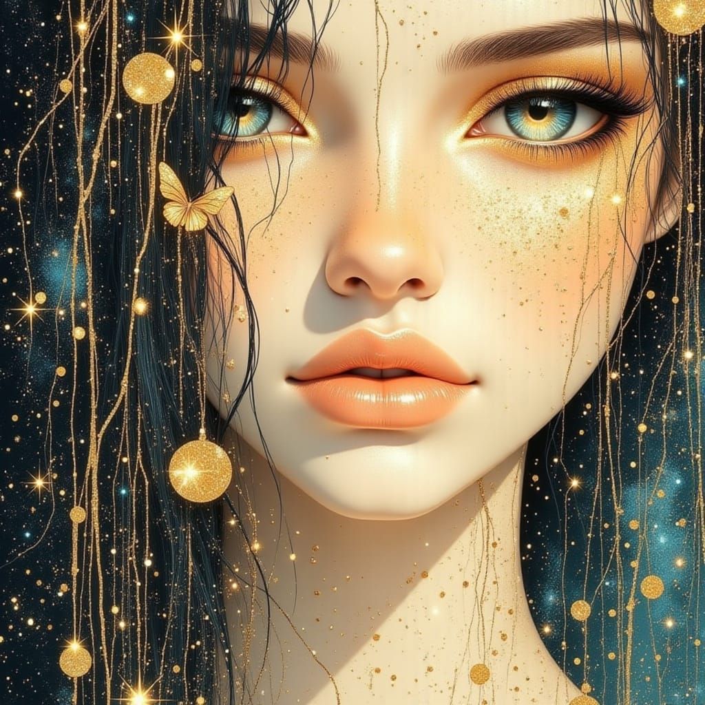 Romantic Portrait with Sparkling Eyes