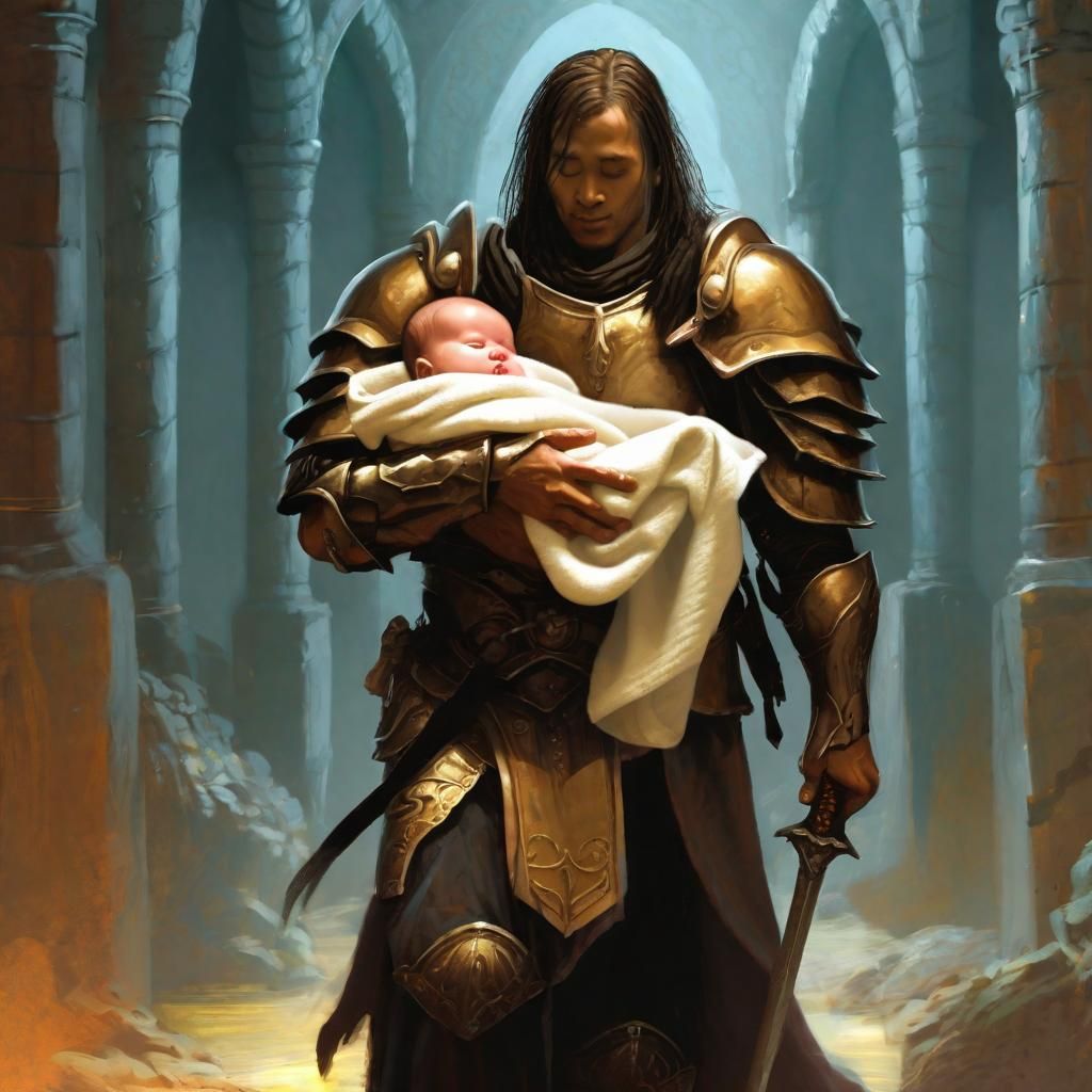 Paladin and Child in Underworld
