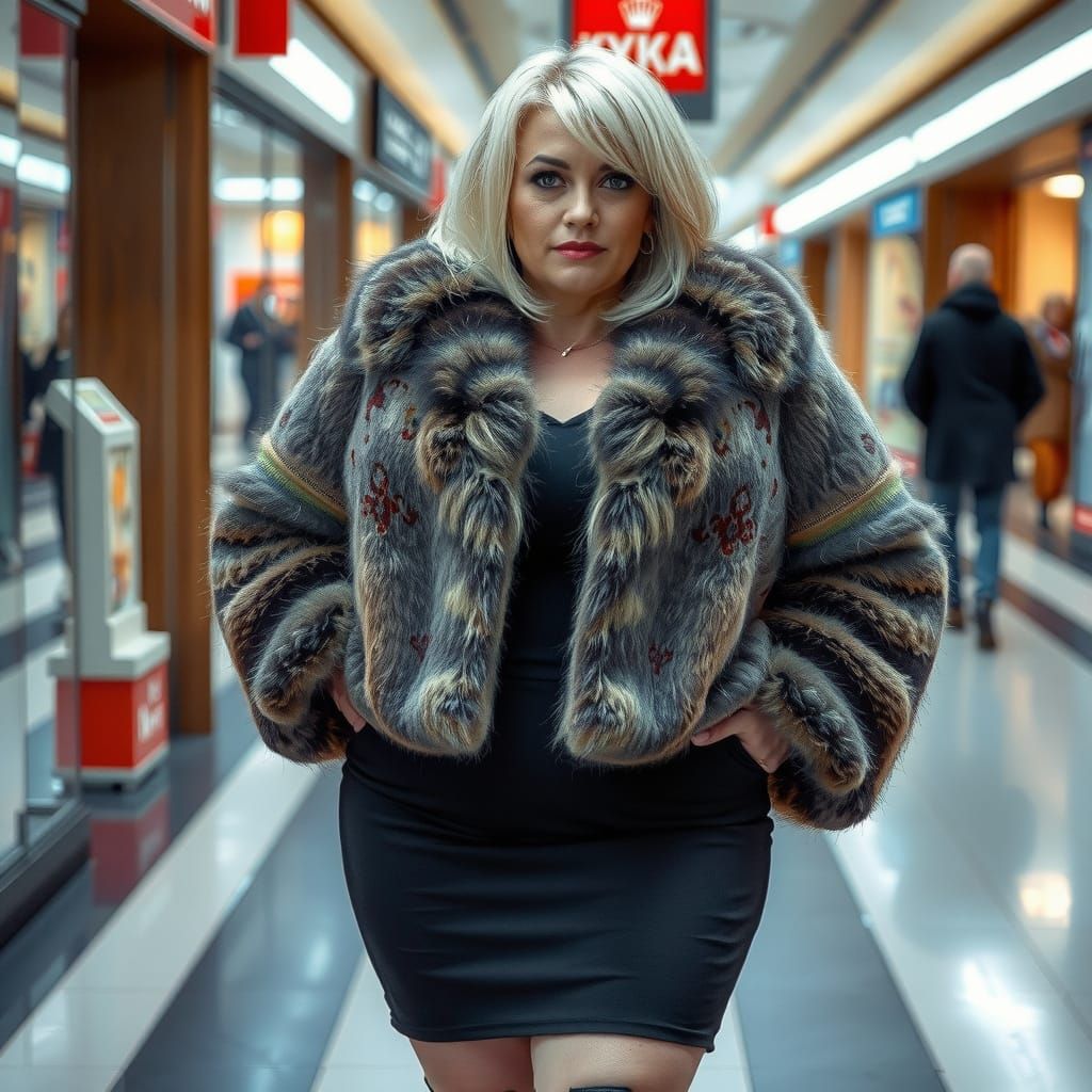 Sultry Russian Beauty in Elegant, High-Collared Coat