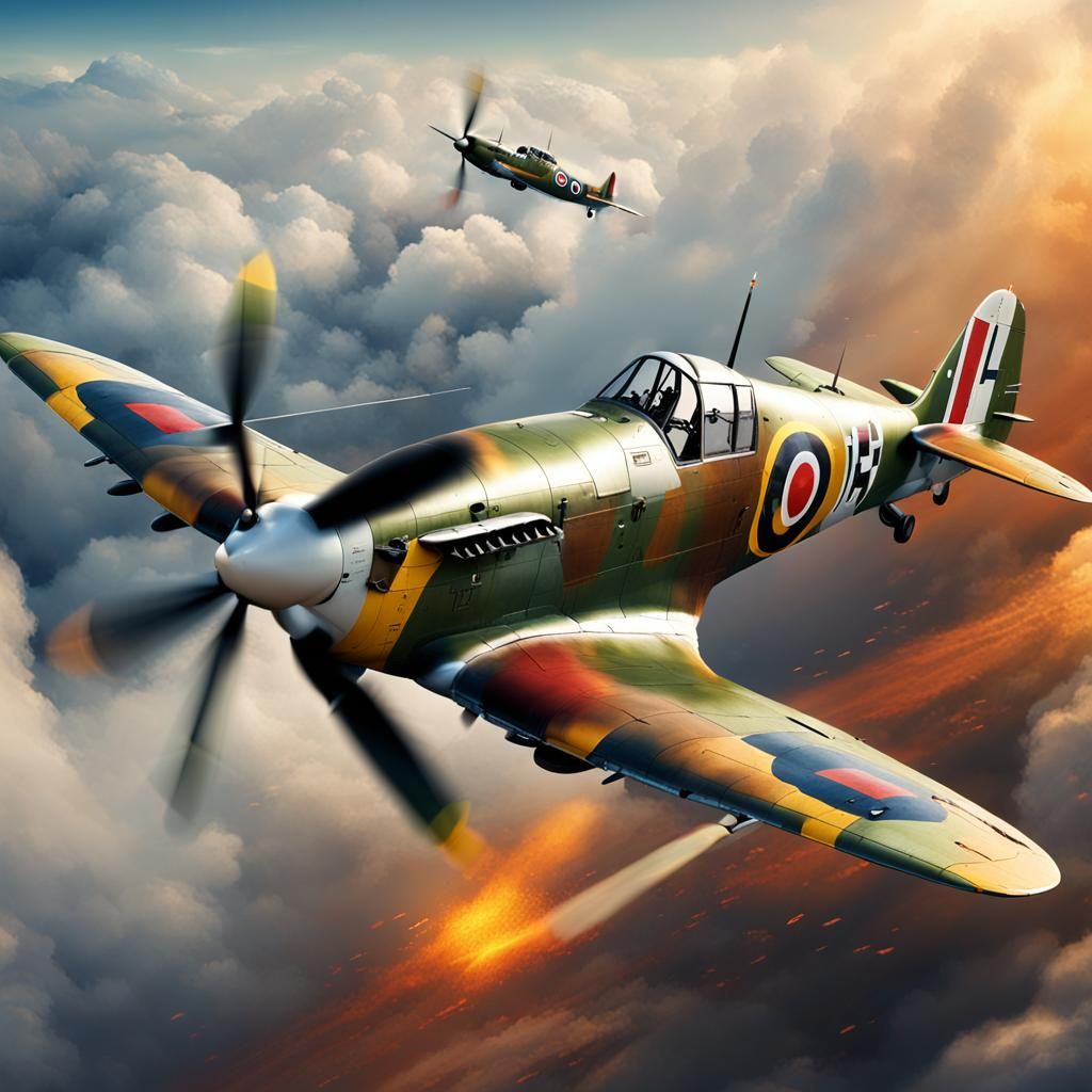 World War II Spitfire Hyperrealistic Concept Art