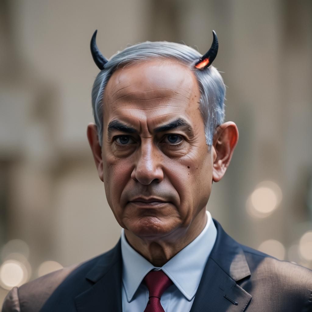 Netanyahu as a Demon: Professional Photography Portrait