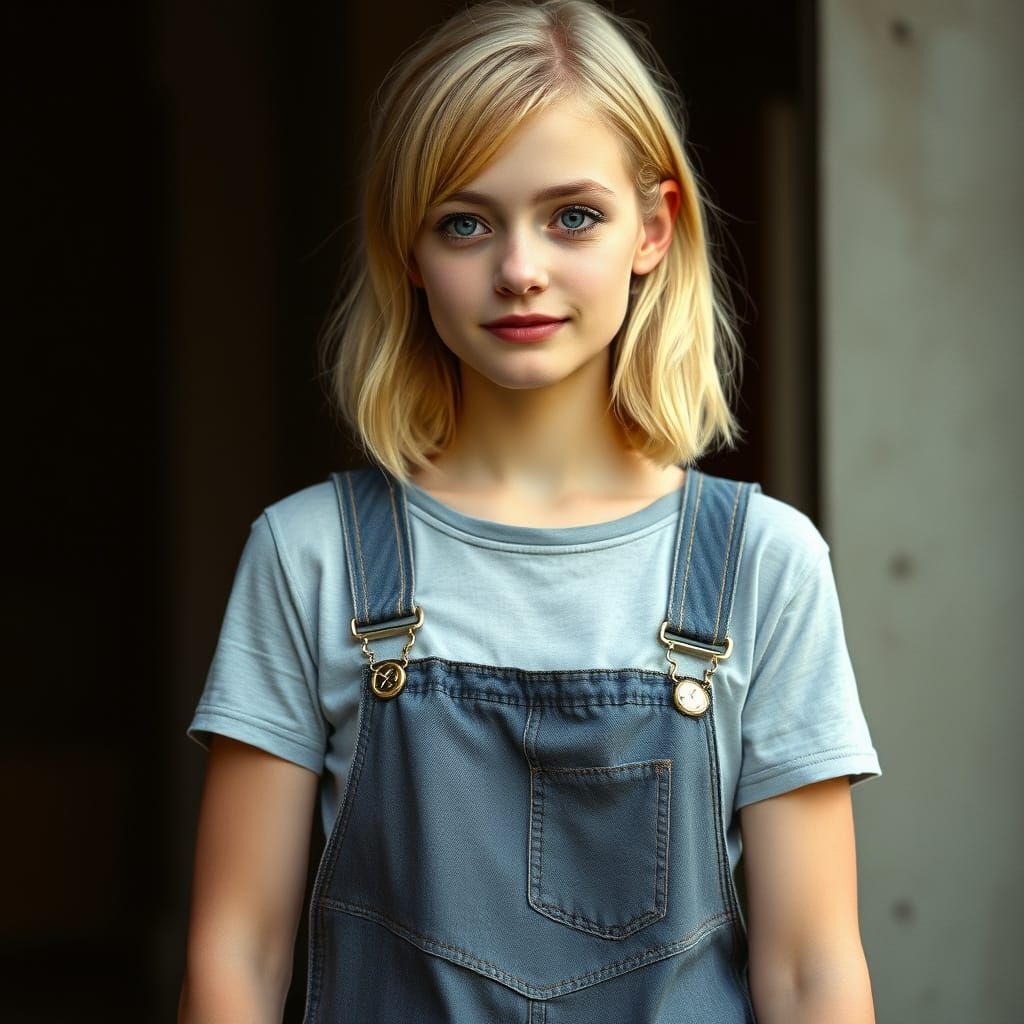 Confident Young Woman in Filmic Portrait