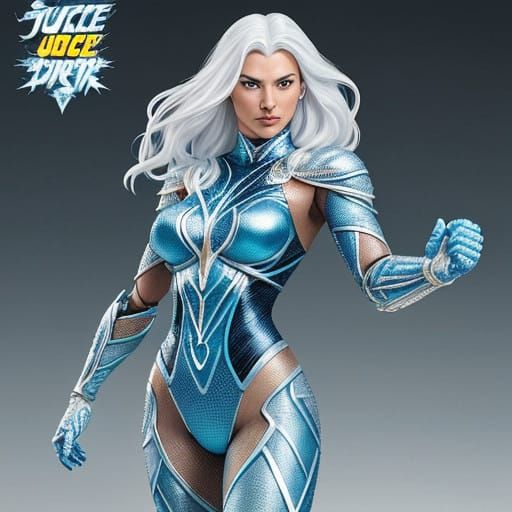 1988 Justice League's Ice Superheroine in Iconic Blue and Wh...