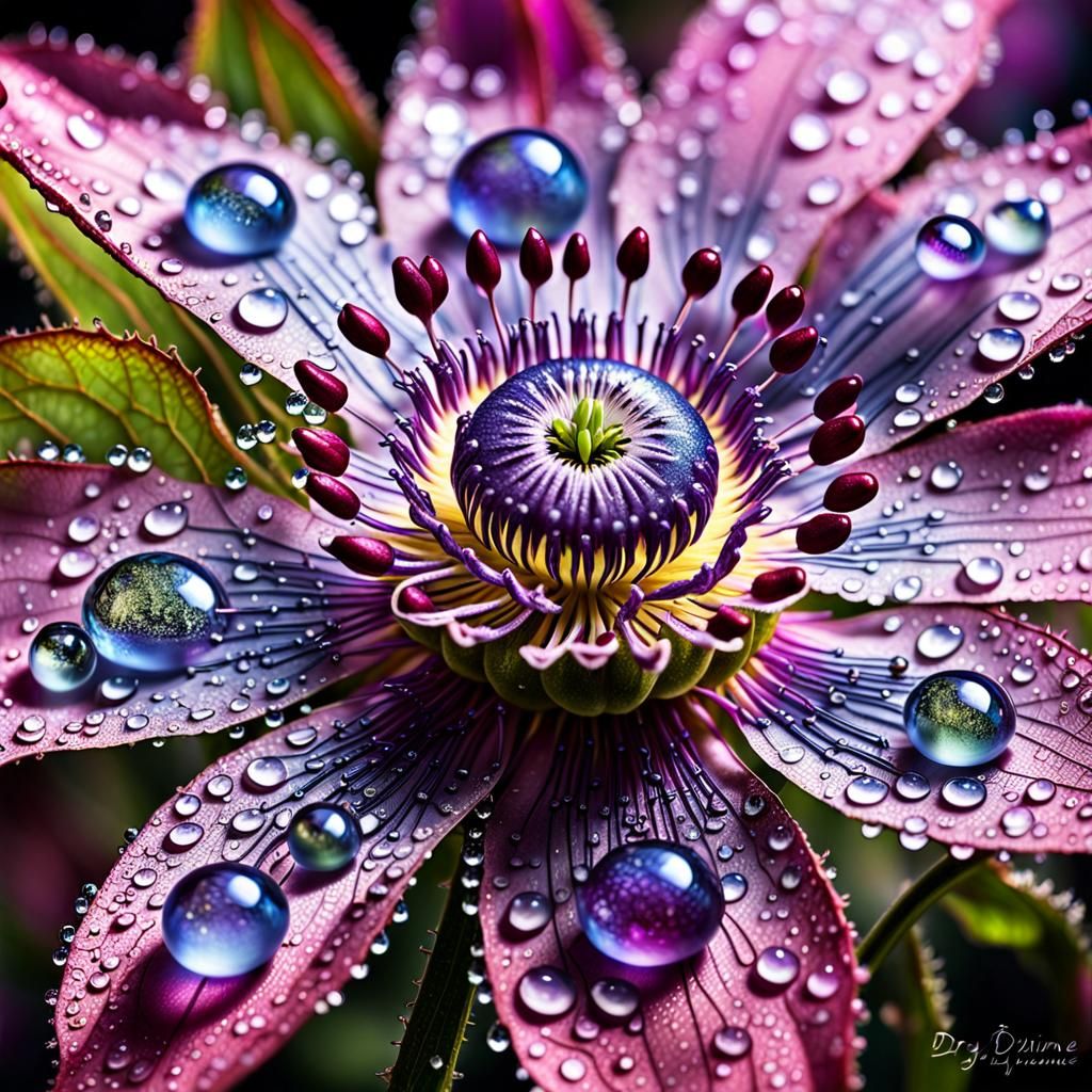 Intricate Macro Photograph of a Passion Flower