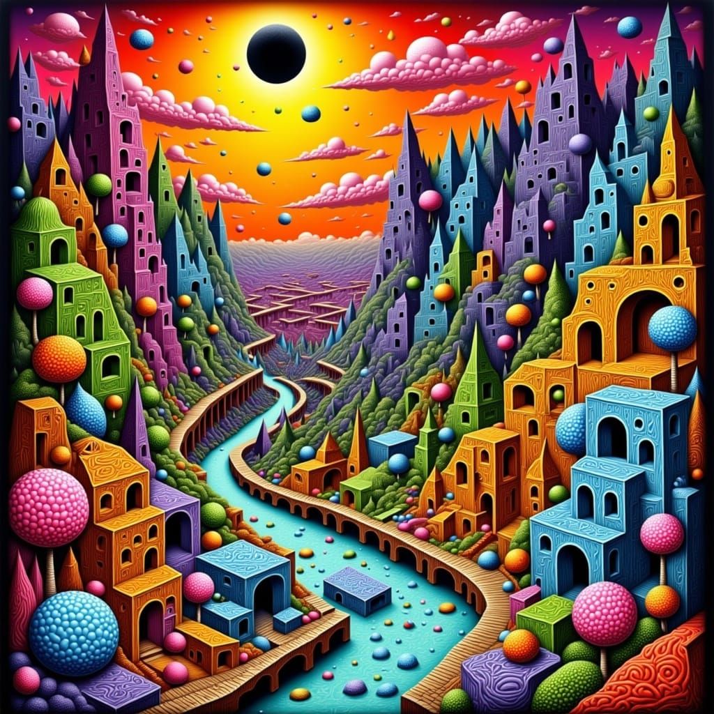 Surreal Underground Comix in Psychedelic Style