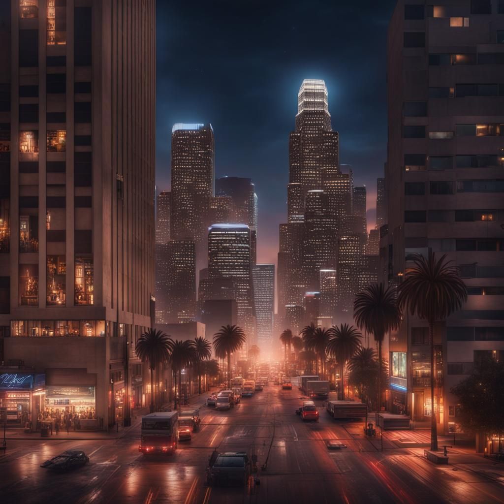 Los Angeles Nightlife: A Digital Matte Painting
