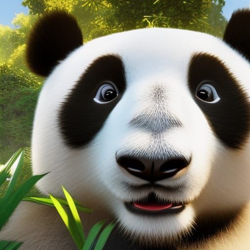 Cute Panda in 3D Cinematic Style