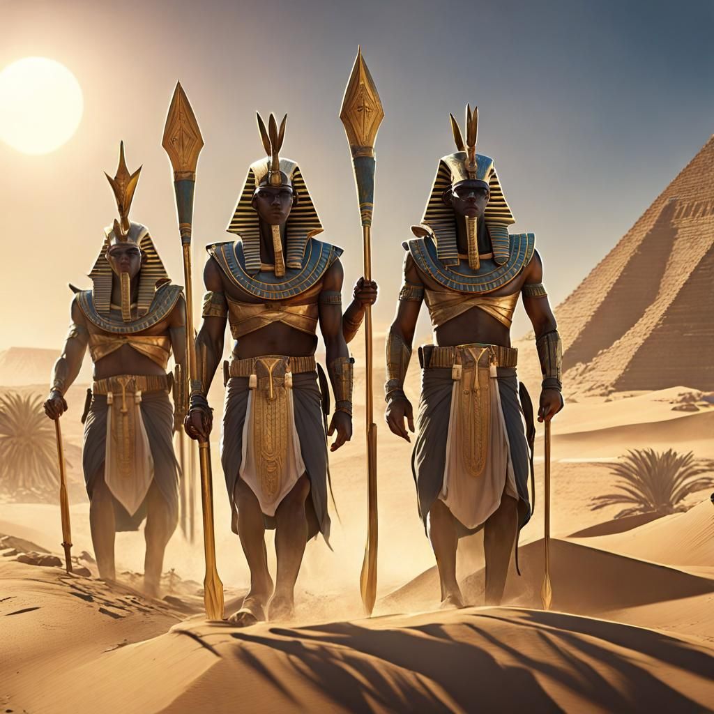 Egyptian Troops Patrolling Nile: Matte Painting