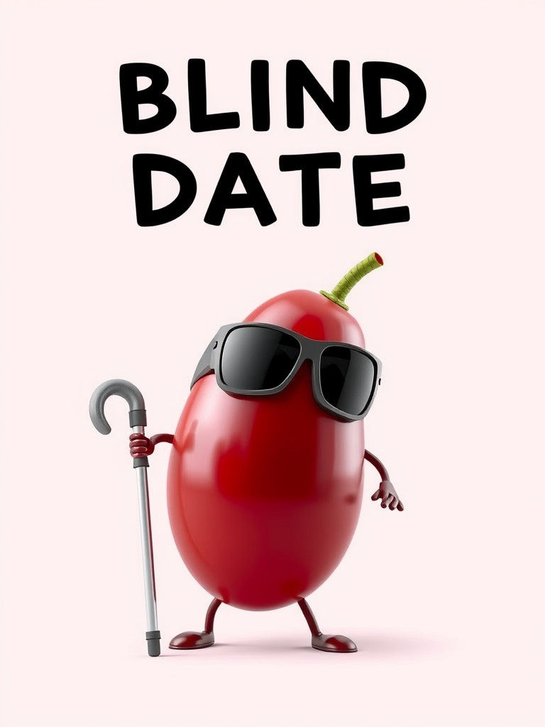 Humorous 3D Render of a Blind Date Fruit