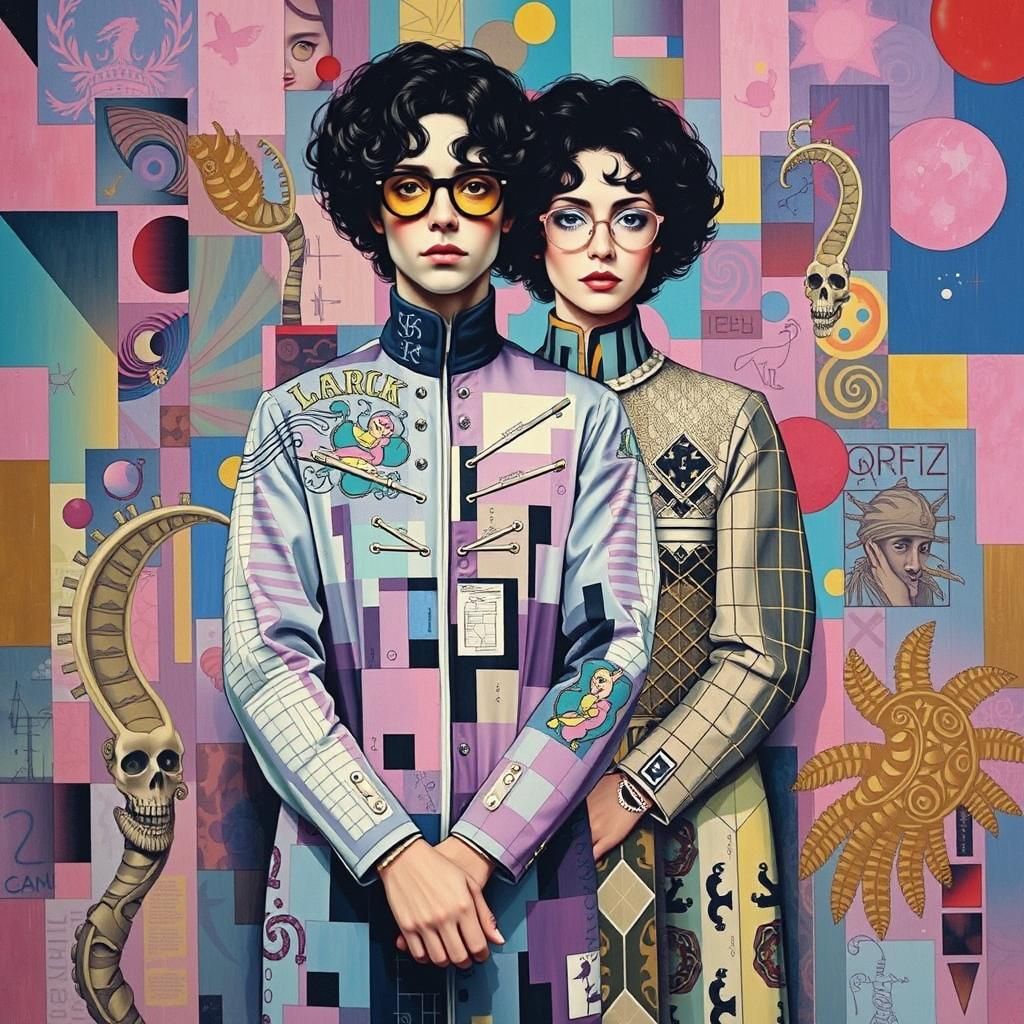 Surreal Blend of Cubism and Vaporwave