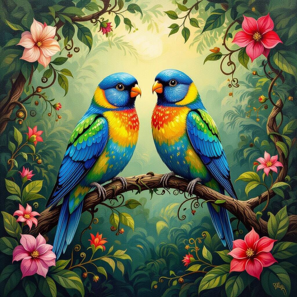 In the style of Van Gogh airbrush acrylic painting of a mesm...