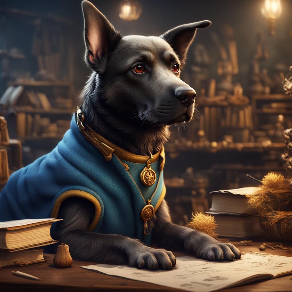 Dog Teacher: Fantasy Concept Art in 8K
