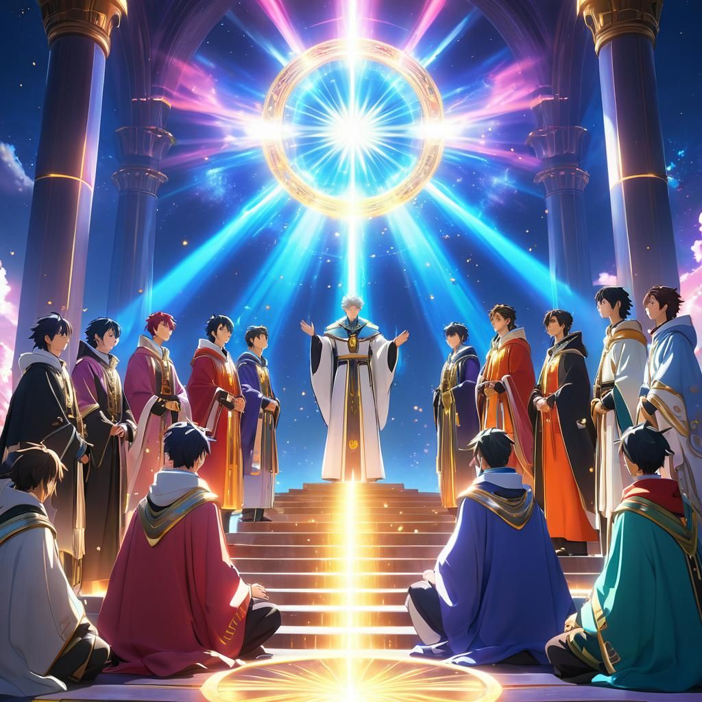 Divine Council of Shepherds in 3D Anime Art
