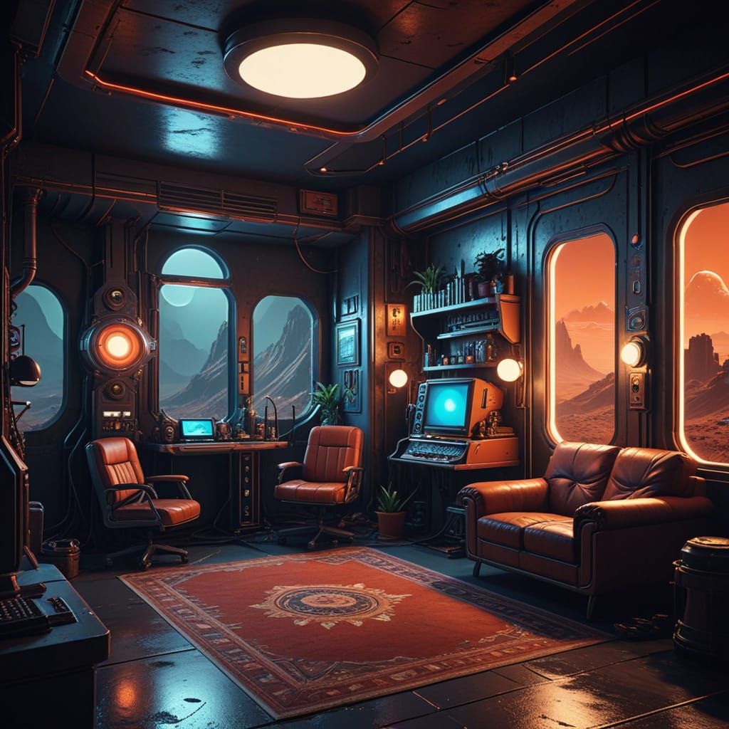 Ethereal Mars Utopia in Retro-Futuristic Splendor