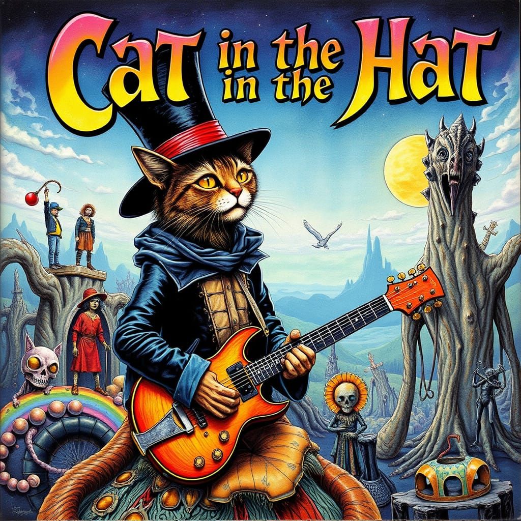 Surreal Rock Opera Cover Art in Psychedelic Style