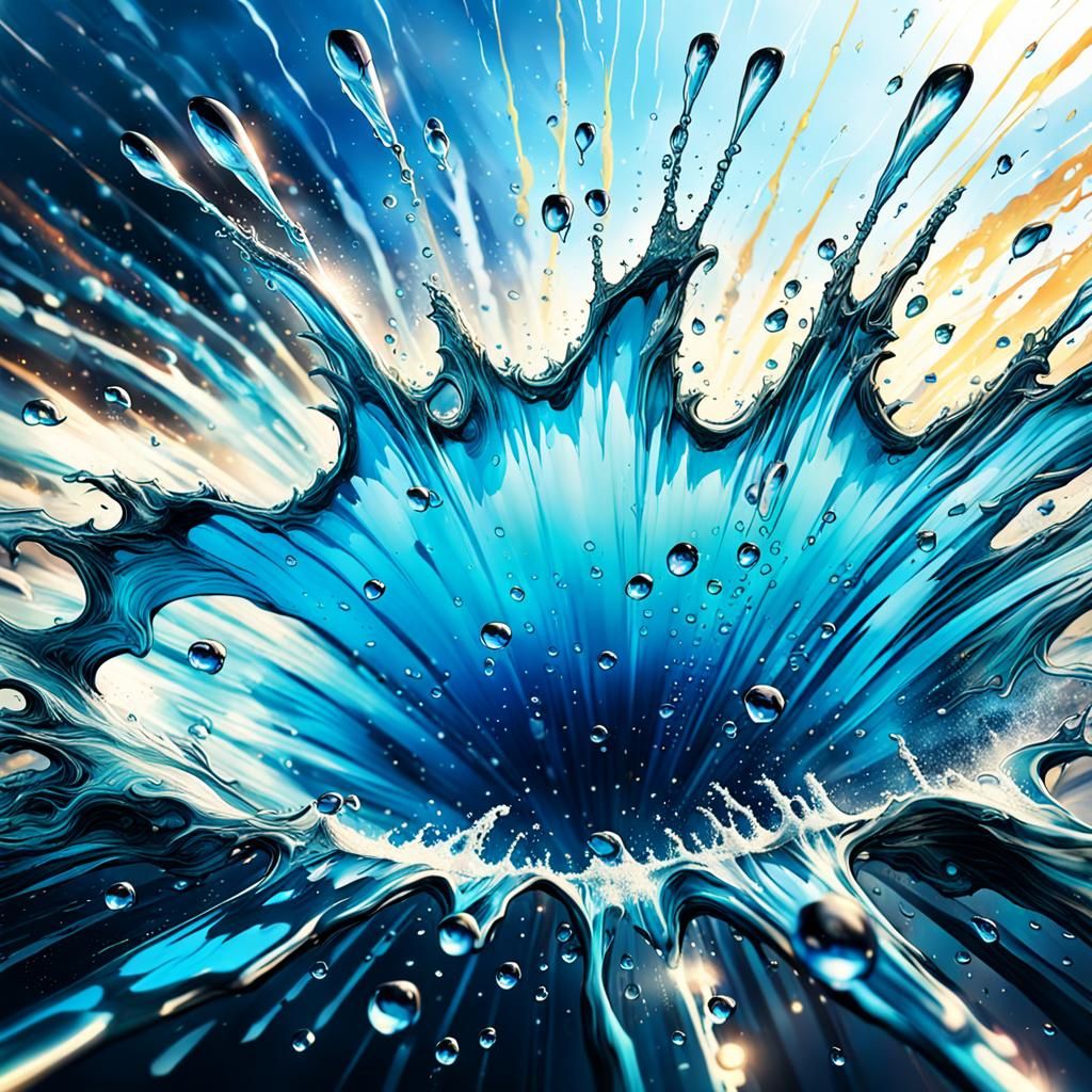 Dynamic Anime Splash Art: Water Droplet Word