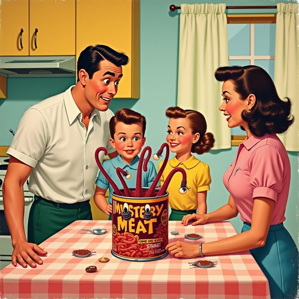 Retro Ad: Mystery Meat with Tentacles, 1950s Style