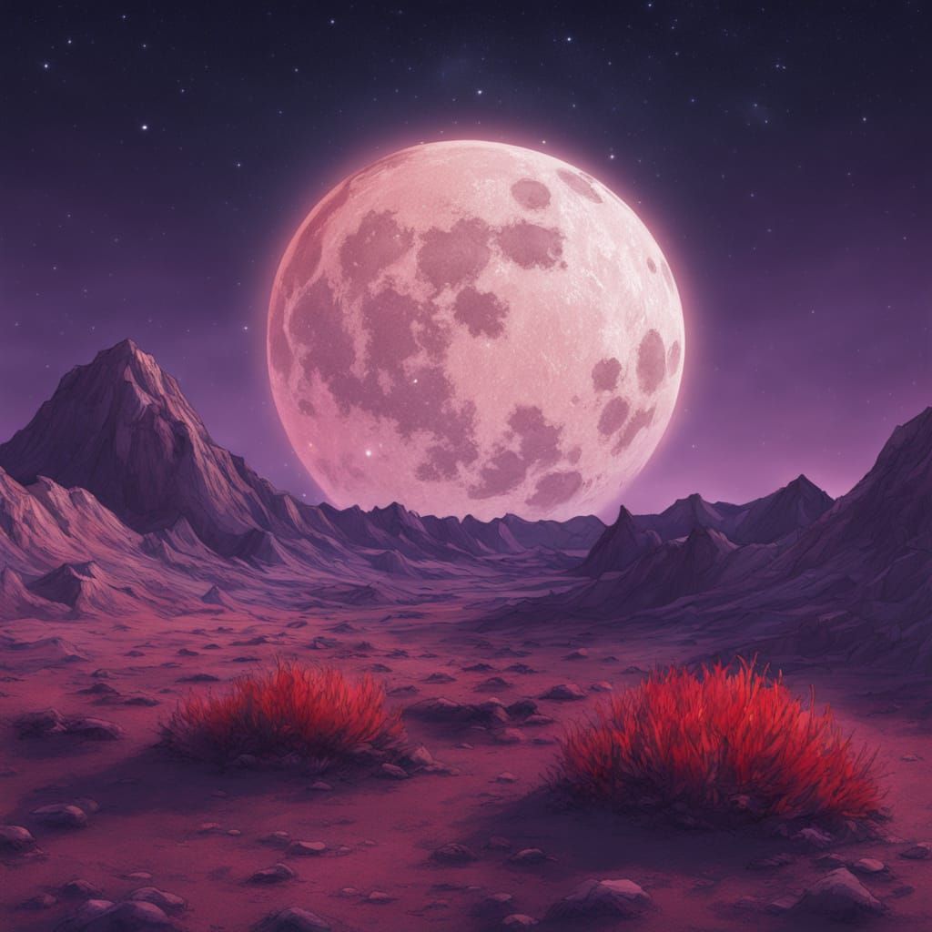 beneath a moonlit sky over the badlands expertly manipulated...