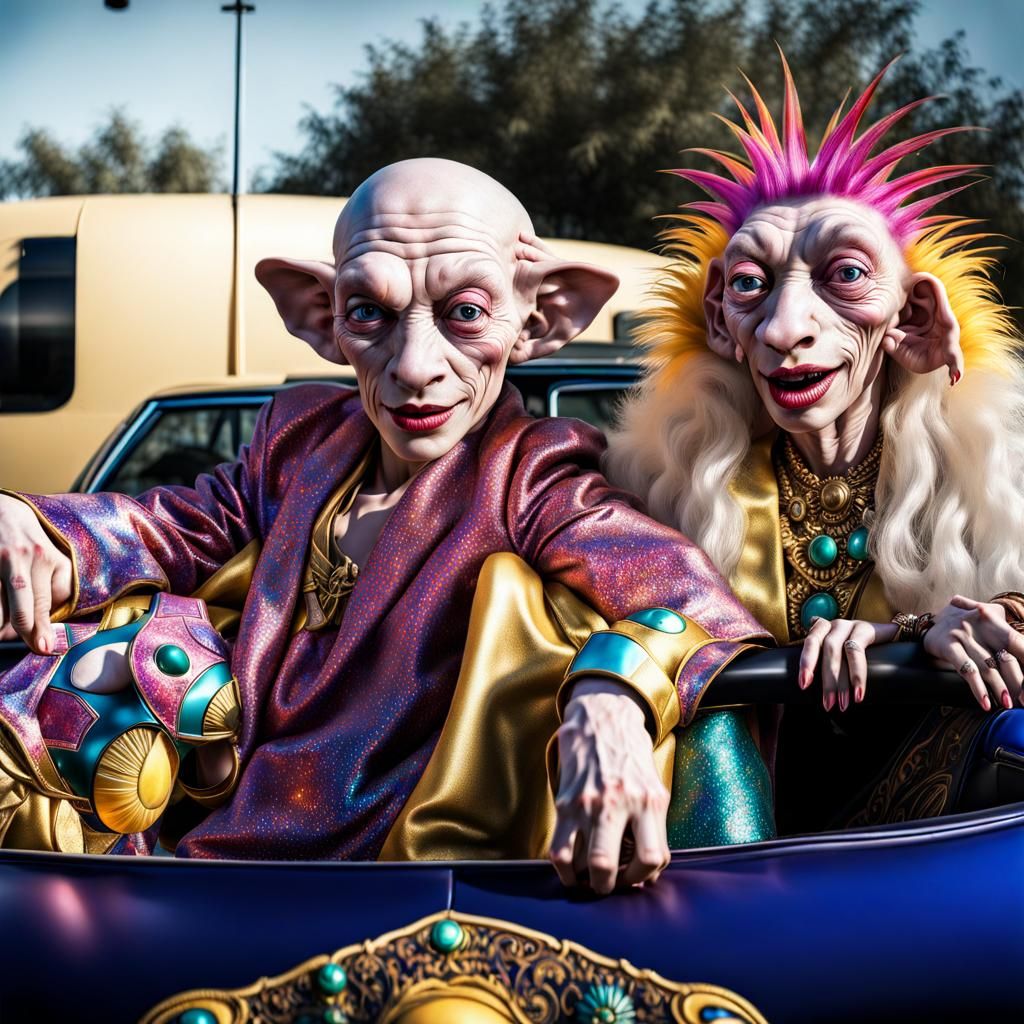 Extravagant Alien Characters in Bizarre Cosmic Dreamscape