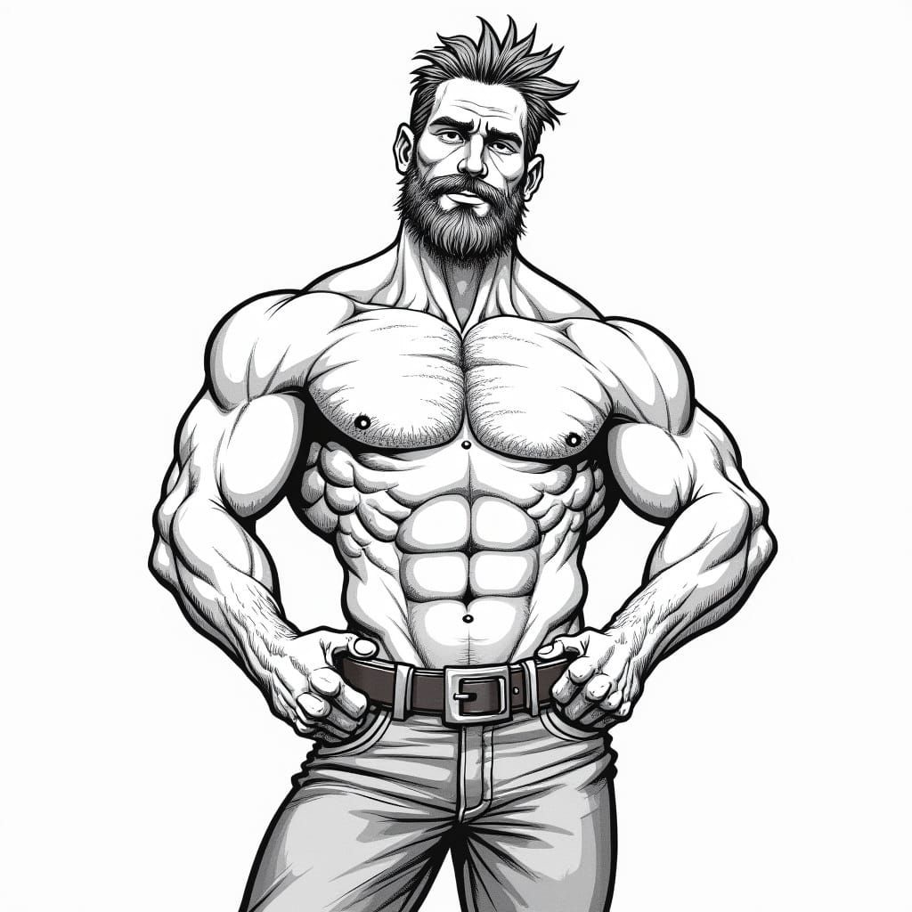 Retro Lumberjack Illustration in Rockwell Style