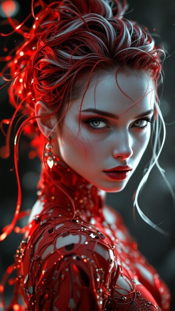 Hyperrealistic Portrait in Futuristic Style with Dreamy Effe...