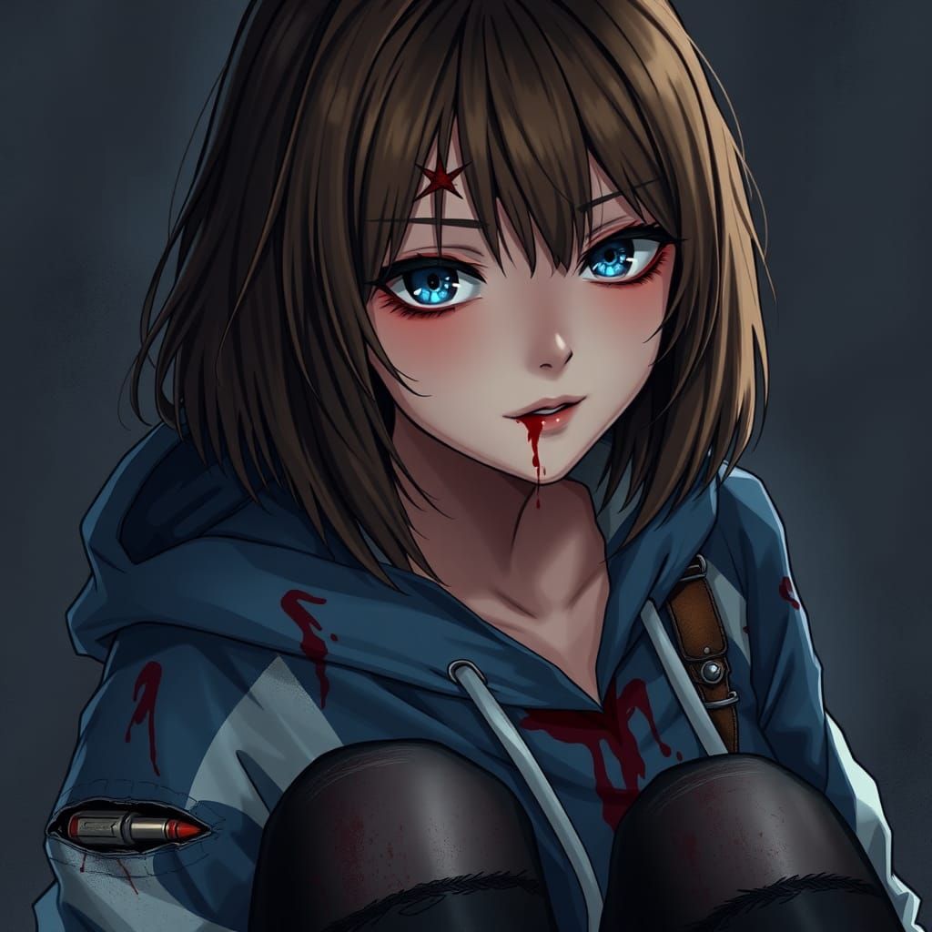 Anime Girl in Dark Fantasy Style