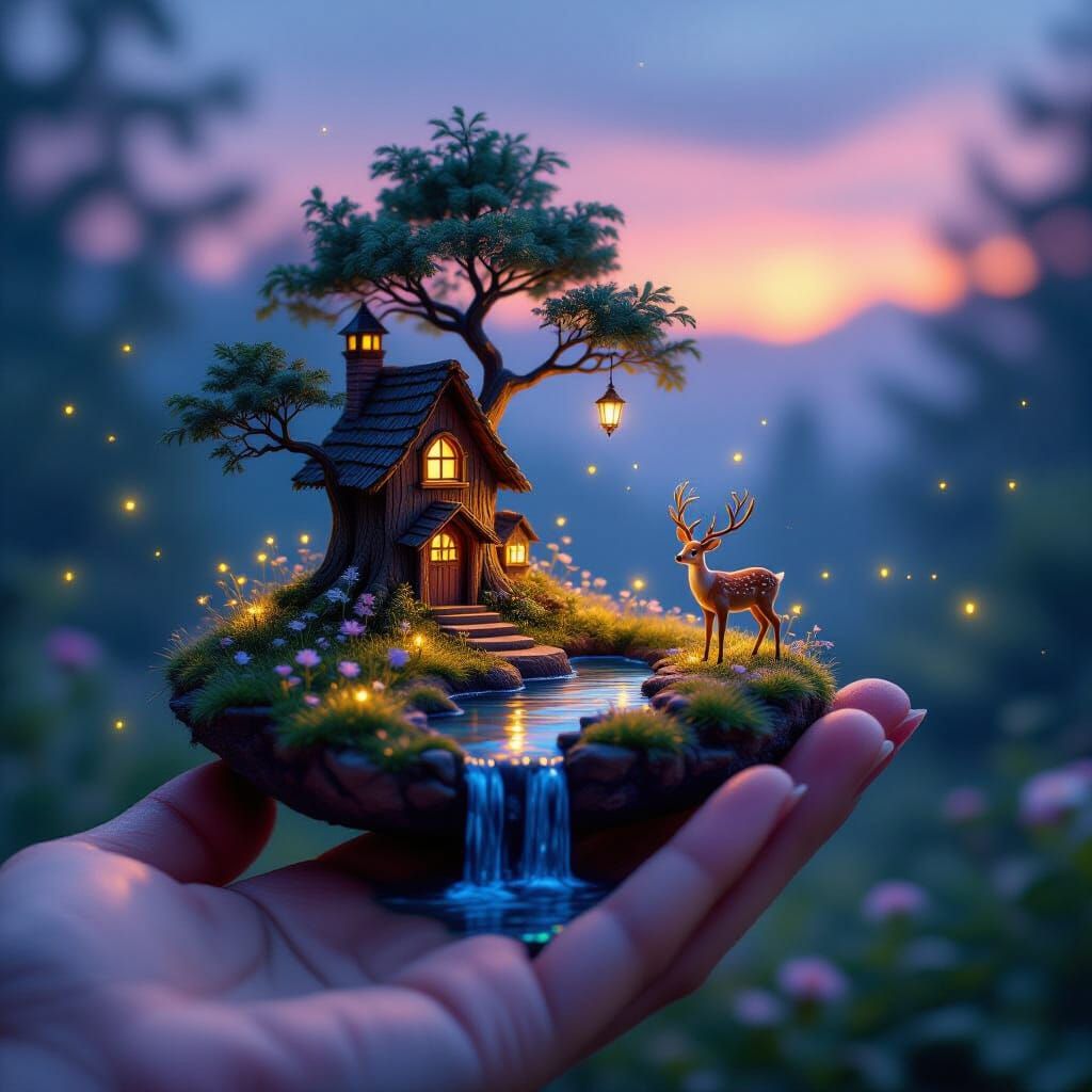 Miniature Fairy Grove at Twilight, Macro Detail