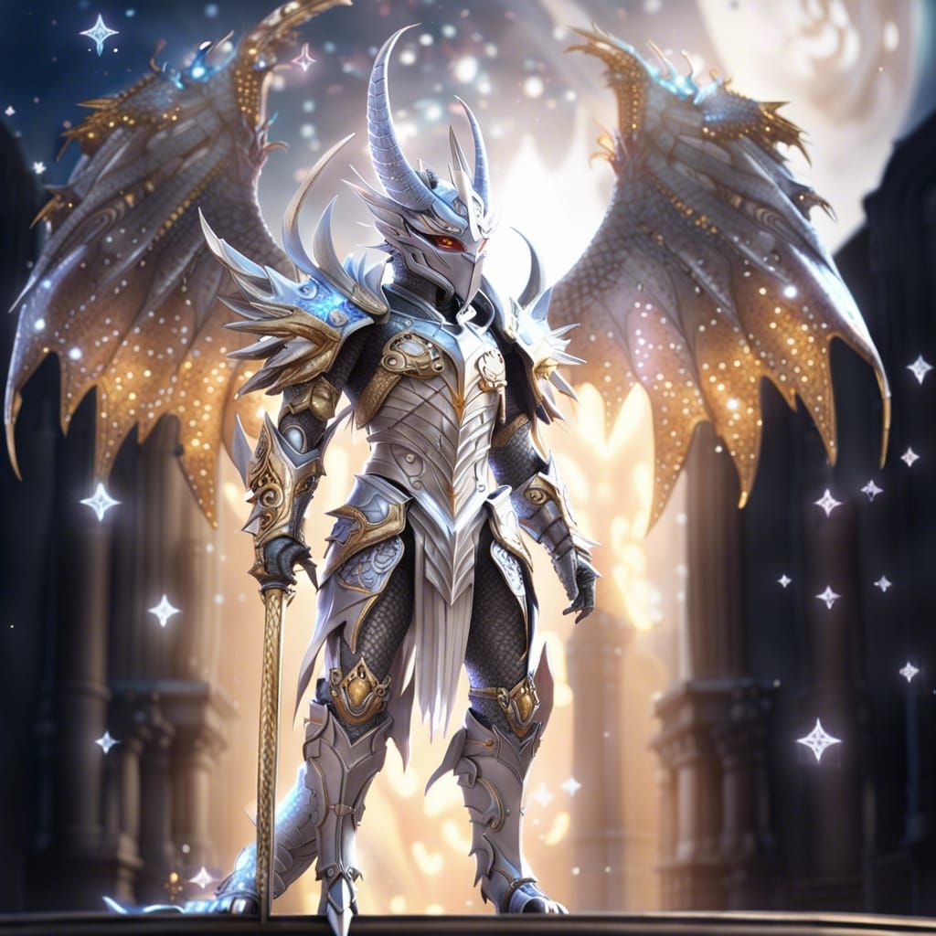 Bahamut Celestial Dragon Knight in Ruined City