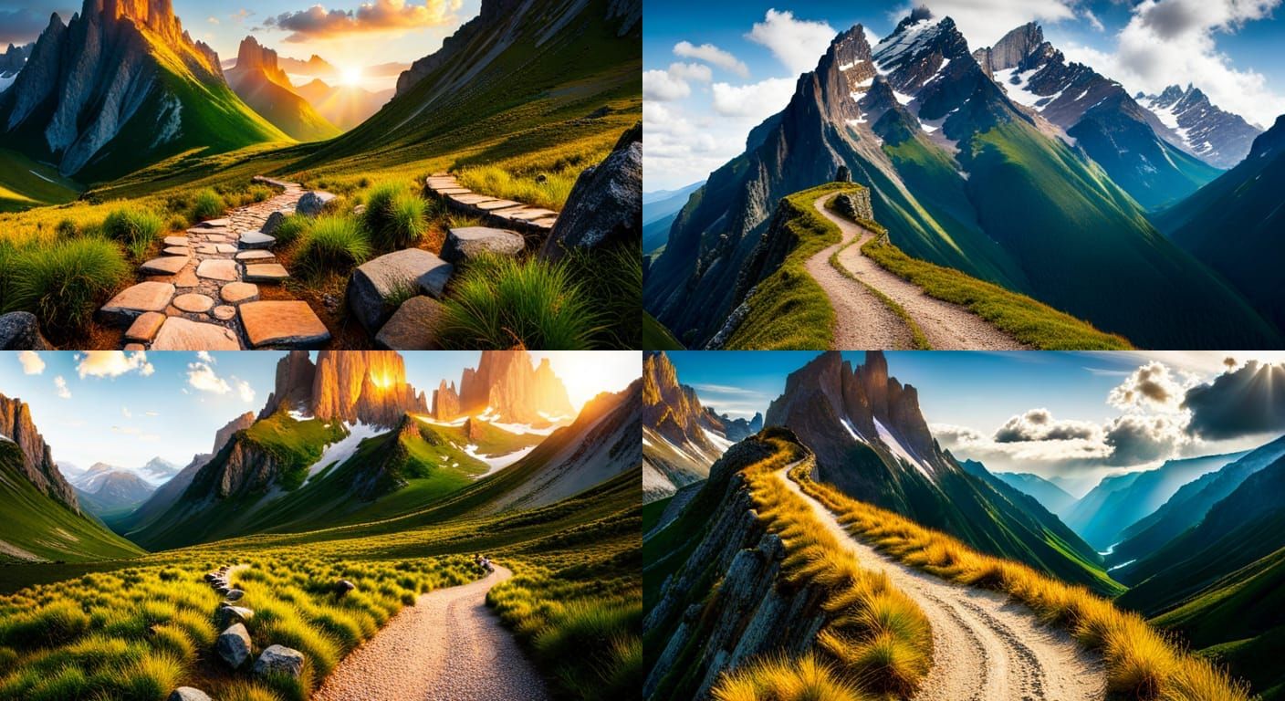 Angelic View of Mountain Path