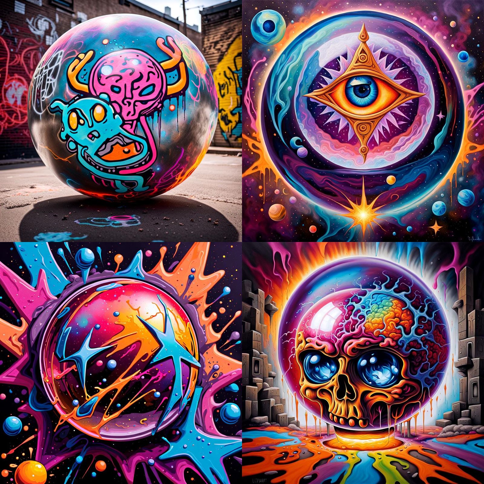 Mystical Psychic Symbol in Graffiti Splash Art