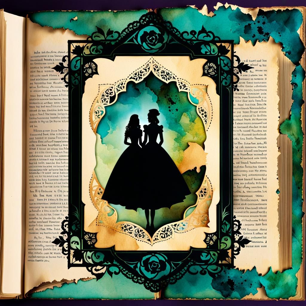 Surreal Hidden Figure Painting with Gothic Roses