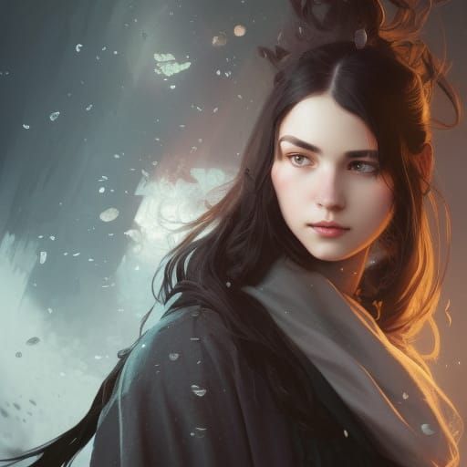 Young Woman in Hogwarts Outfit, Detailed Portrait