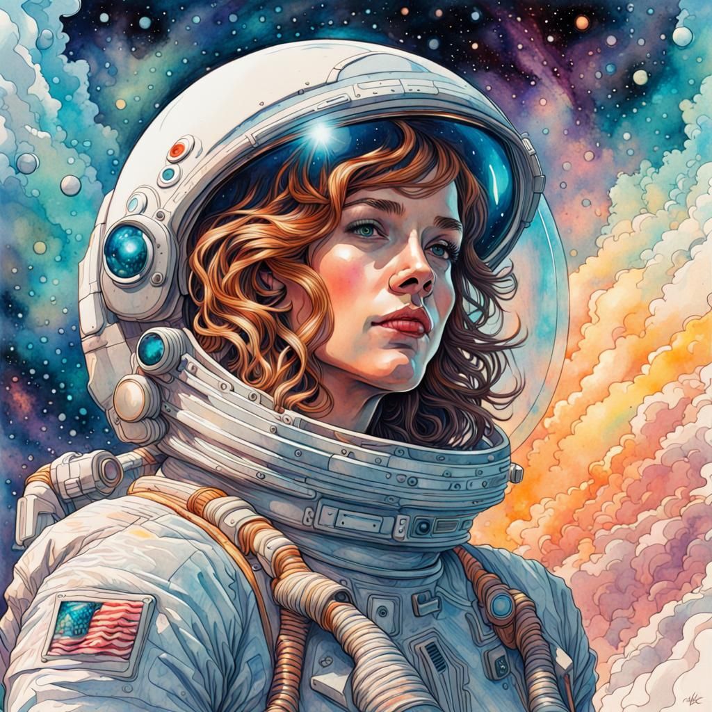 Lost in space female astronaut