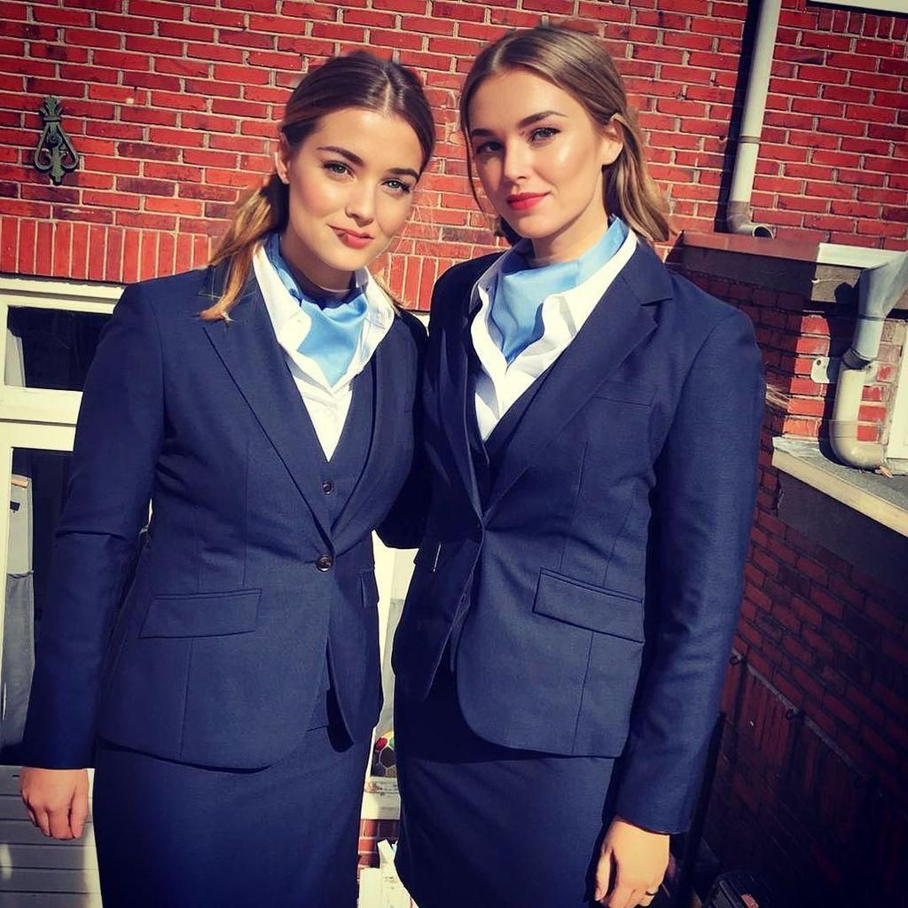 Classy Preppy Woman in Pinstripe Suit