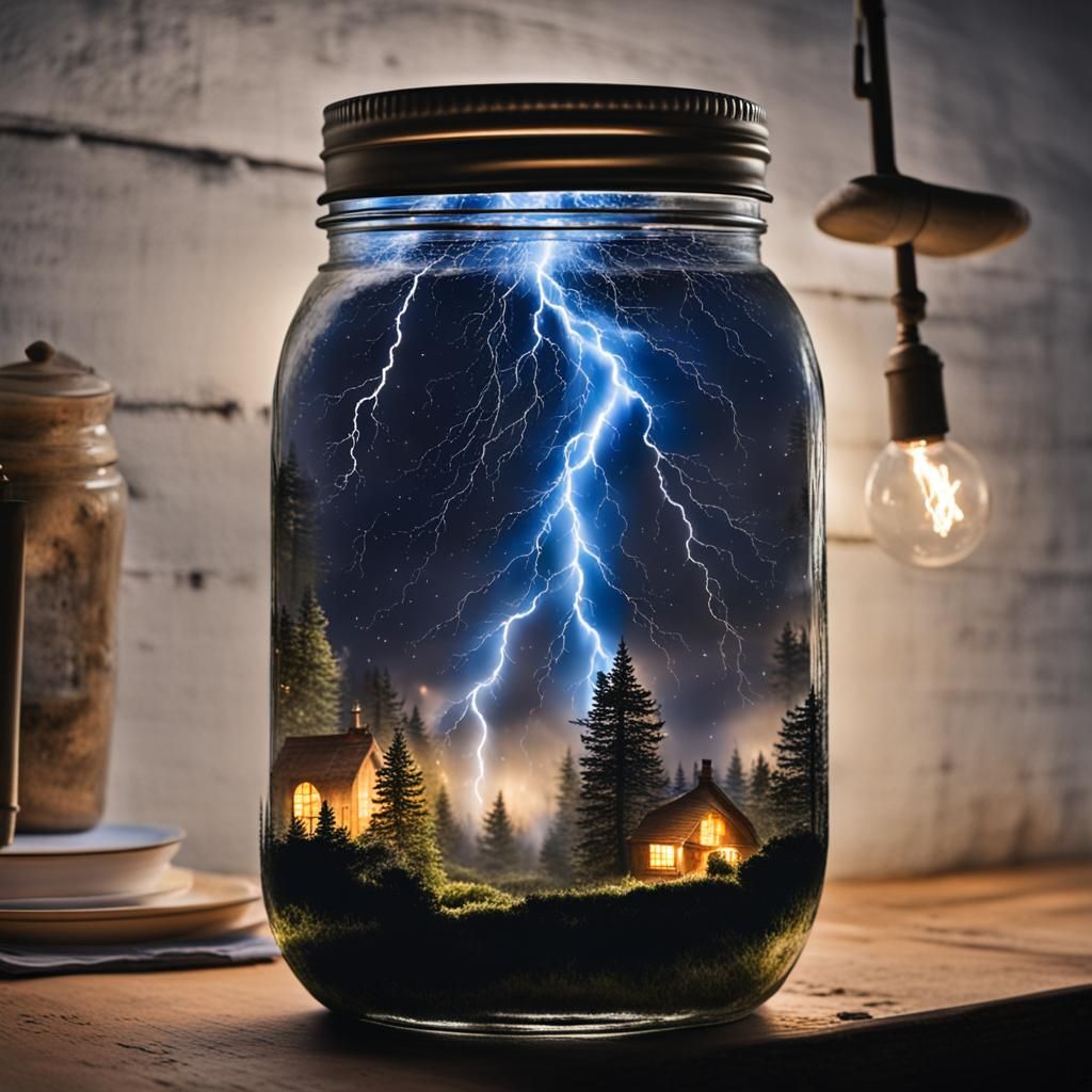 Magical Thunderstorm in a Mason Jar