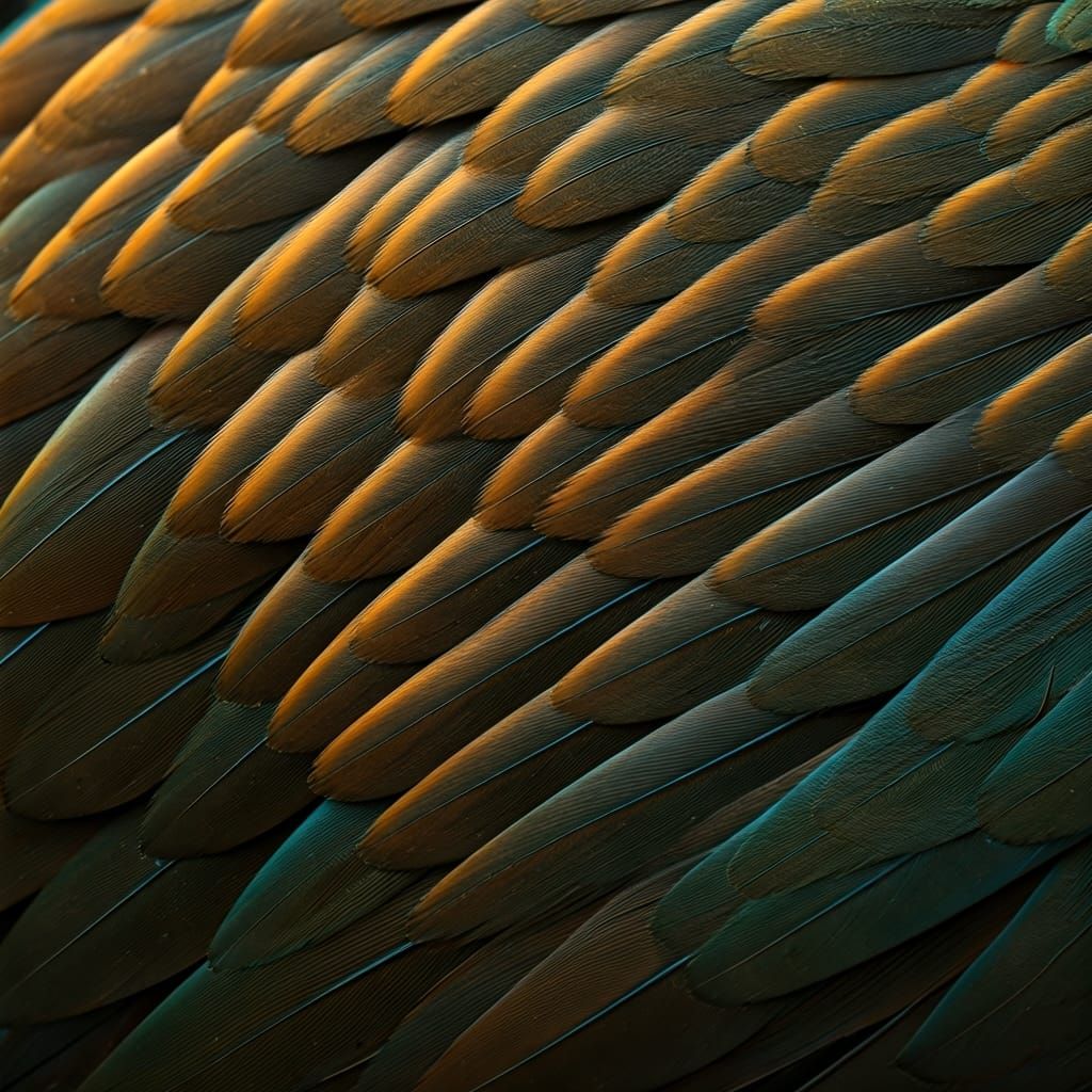 Macro Close-Up of Vibrant Bird Feathers