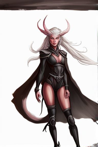 Tiefling with Wolf Features in Ethereal Fantasy Art